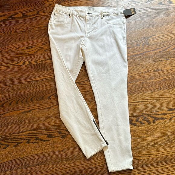 Converse One Star white skinny zipper ankle pants/jeans. New, with tag. Size 14 - Picture 1 of 5